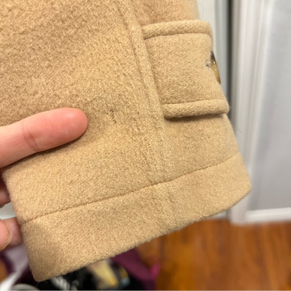 Burberry Men’s Peacoat Camel Tan Mid Length Coat Wool Cashmere Size Medium - Picture 16 of 16